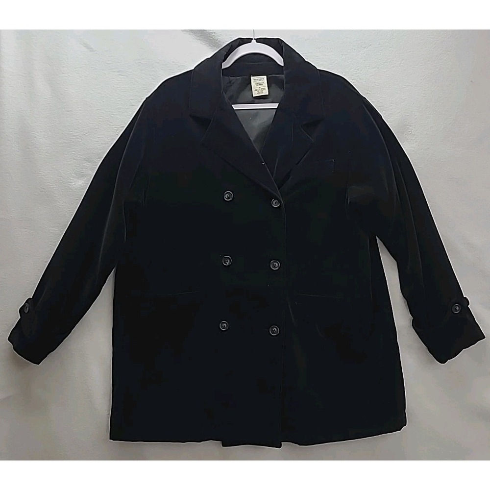 Old Navy Vintage Womens Medium Double Breasted‎ Jacket Black Party Holiday Goth